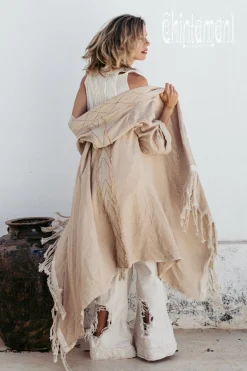 Cotton Wrap Cardigan / Beige