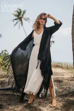 Cotton Wrap Cardigan / Black