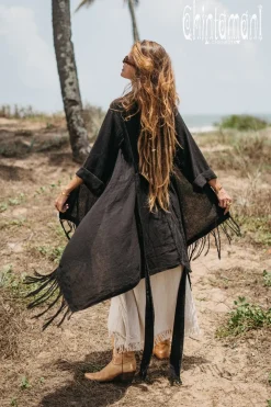 Cotton Wrap Cardigan / Black