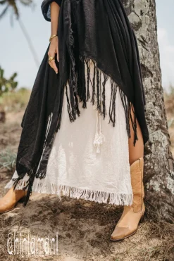 Cotton Wrap Cardigan / Black