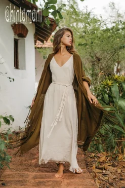 Cotton Wrap Cardigan / Brown