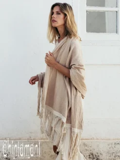 Cotton Wrap Shawl / Beige