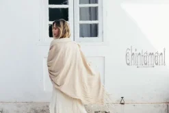 Cotton Wrap Shawl / Beige