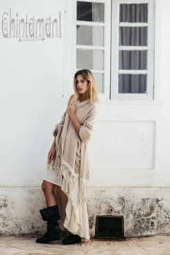 Cotton Wrap Shawl / Beige