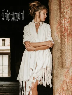 Cotton Wrap Shawl / Off White