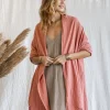 Cotton Wrap Shawl / Soft Pink