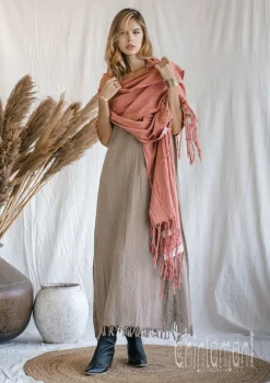 Cotton Wrap Shawl / Soft Pink