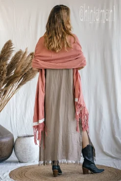 Cotton Wrap Shawl / Soft Pink