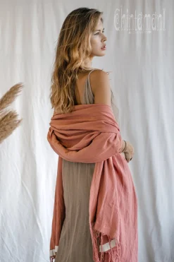 Cotton Wrap Shawl / Soft Pink