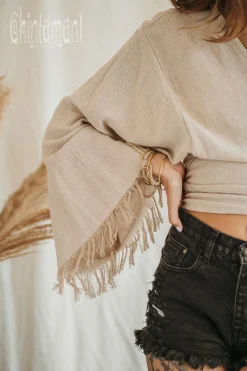 Cotton Wrap Top / Beige