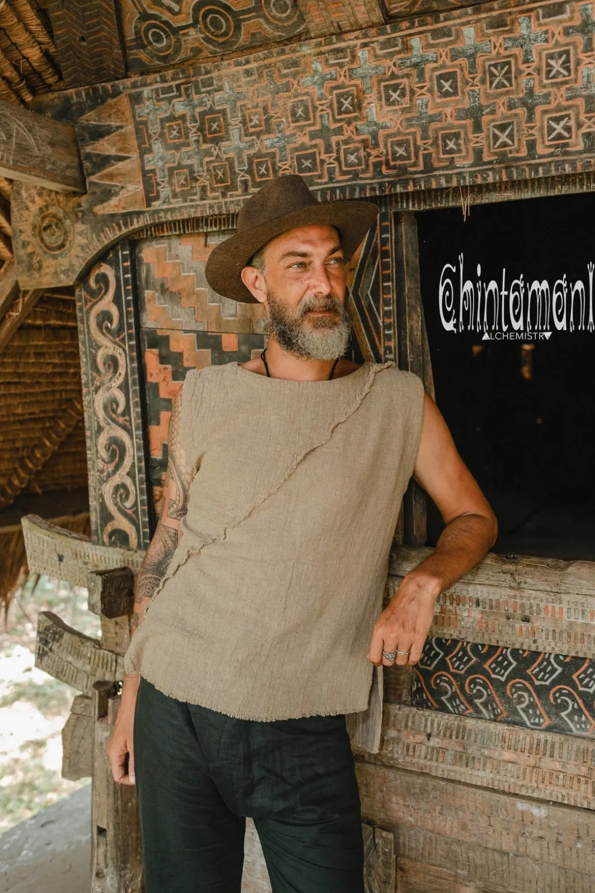 Diagonal Raw Top / Sage