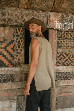 Diagonal Raw Top / Sage