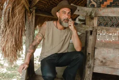 Diagonal Raw Top / Sage