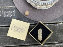 Feather Pendant Brass