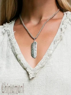 Feather Pendant Silver