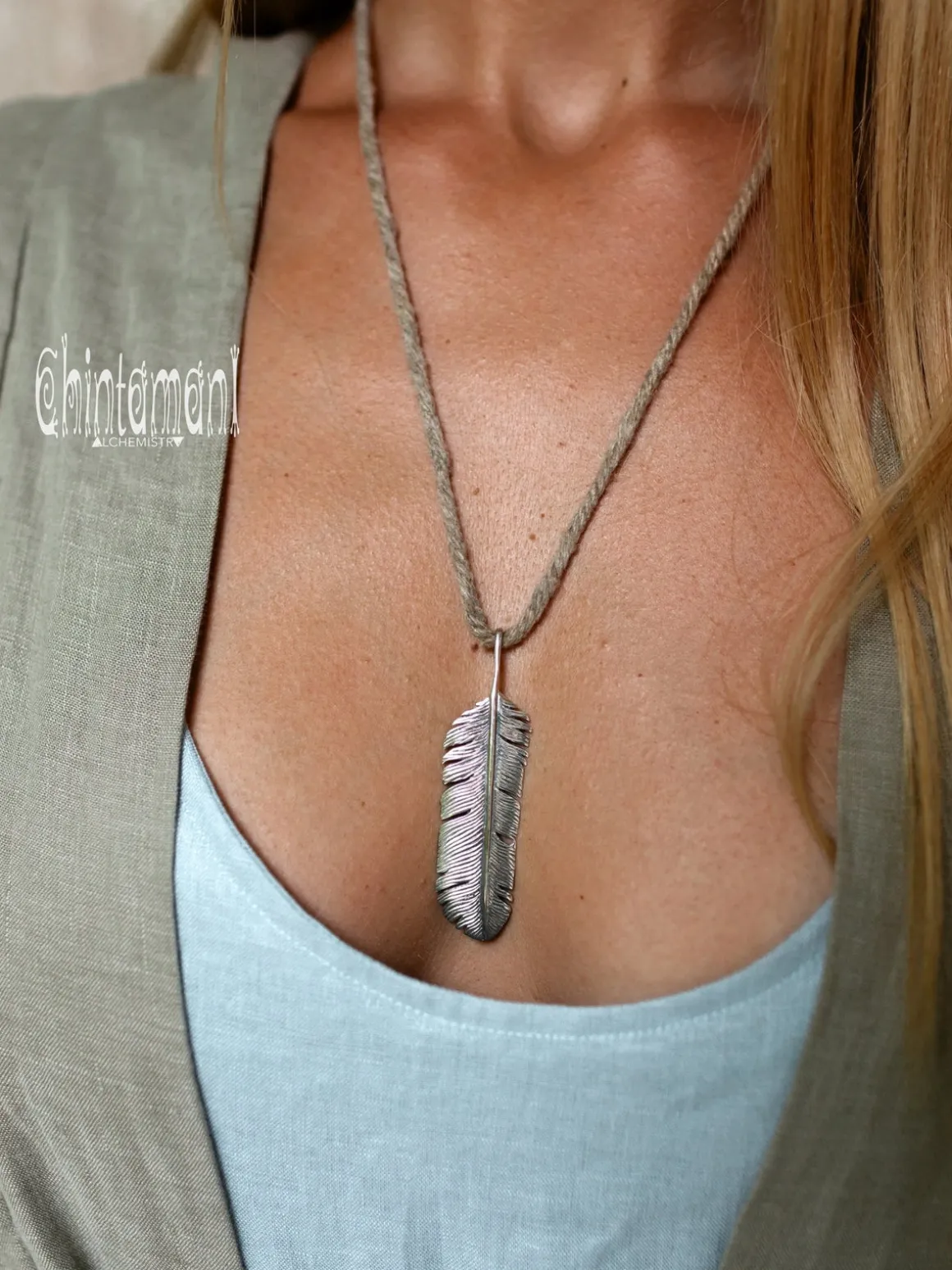 Feather Pendant Silver