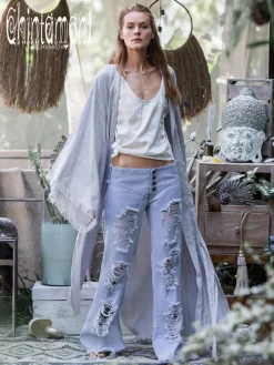 Flared Denim Pants / Blue