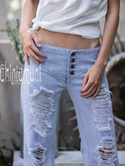 Flared Denim Pants / Blue