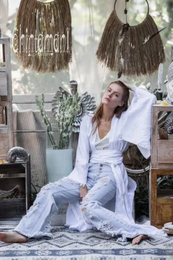 Flared Denim Pants / Blue