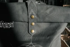 Flower RollTop Backpack / Dark Grey