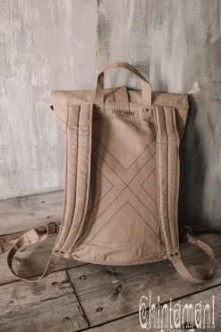 Flower RollTop Backpack / Beige