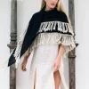 Fringe Boho Shawl / Black
