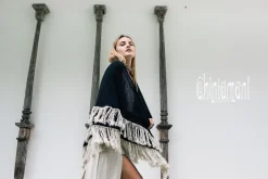 Fringe Boho Shawl / Black