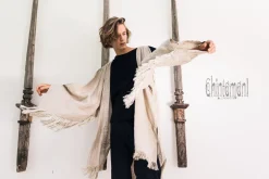 Fringe Linen Kimono / Gray
