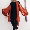 Fringe Linen Kimono / Red Ochre