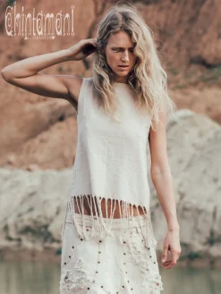 Fringe Tank Top / Off White