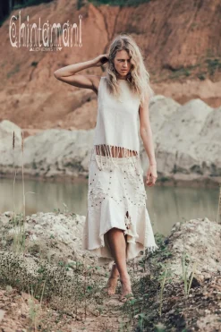 Fringe Tank Top / Off White