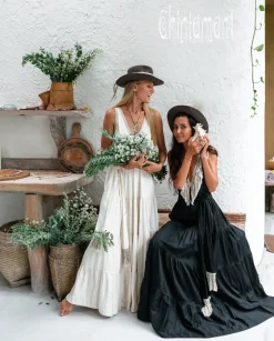 Fringed Maxi Dress / Black