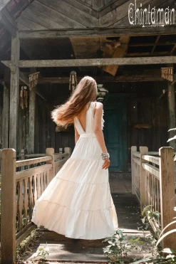 Fringed Maxi Dress / Off White