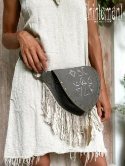 Fringy Banana Bag / Dark Gray