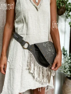 Fringy Banana Bag / Dark Gray