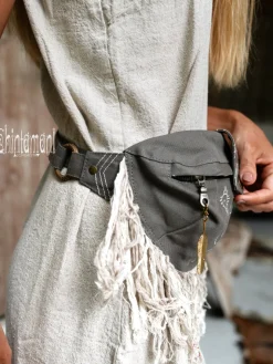 Fringy Banana Bag / Dark Gray