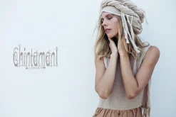 Fringy Crop Top / Beige