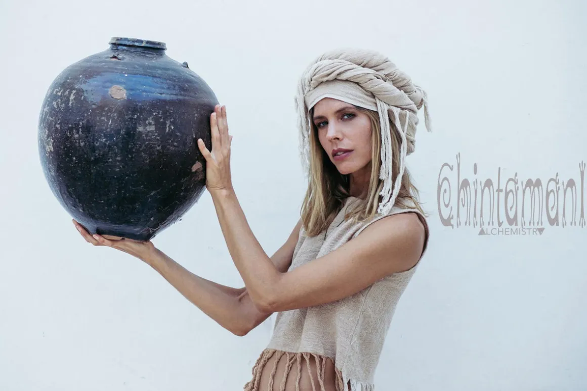 Fringy Crop Top / Beige