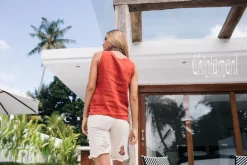 Fringy Linen Top / Red Ochre