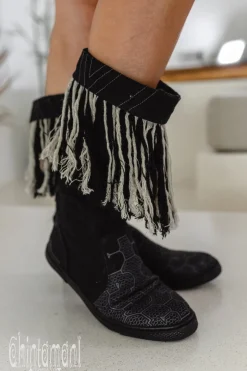 Fringy Tribal Boots / Black