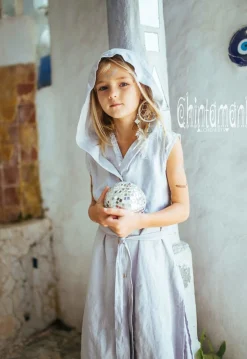 Girls Linen Tunic / Grey