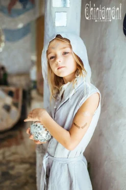 Girls Linen Tunic / Grey