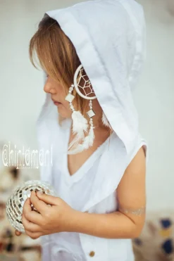 Girls Linen Tunic / White