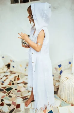 Girls Linen Tunic / White