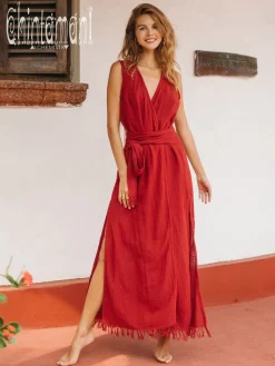 Goan Wrap Dress / Red Ochre