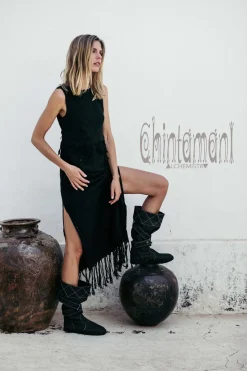 High Denim Boots / Black