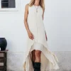 High Low Cotton Dress / Off White