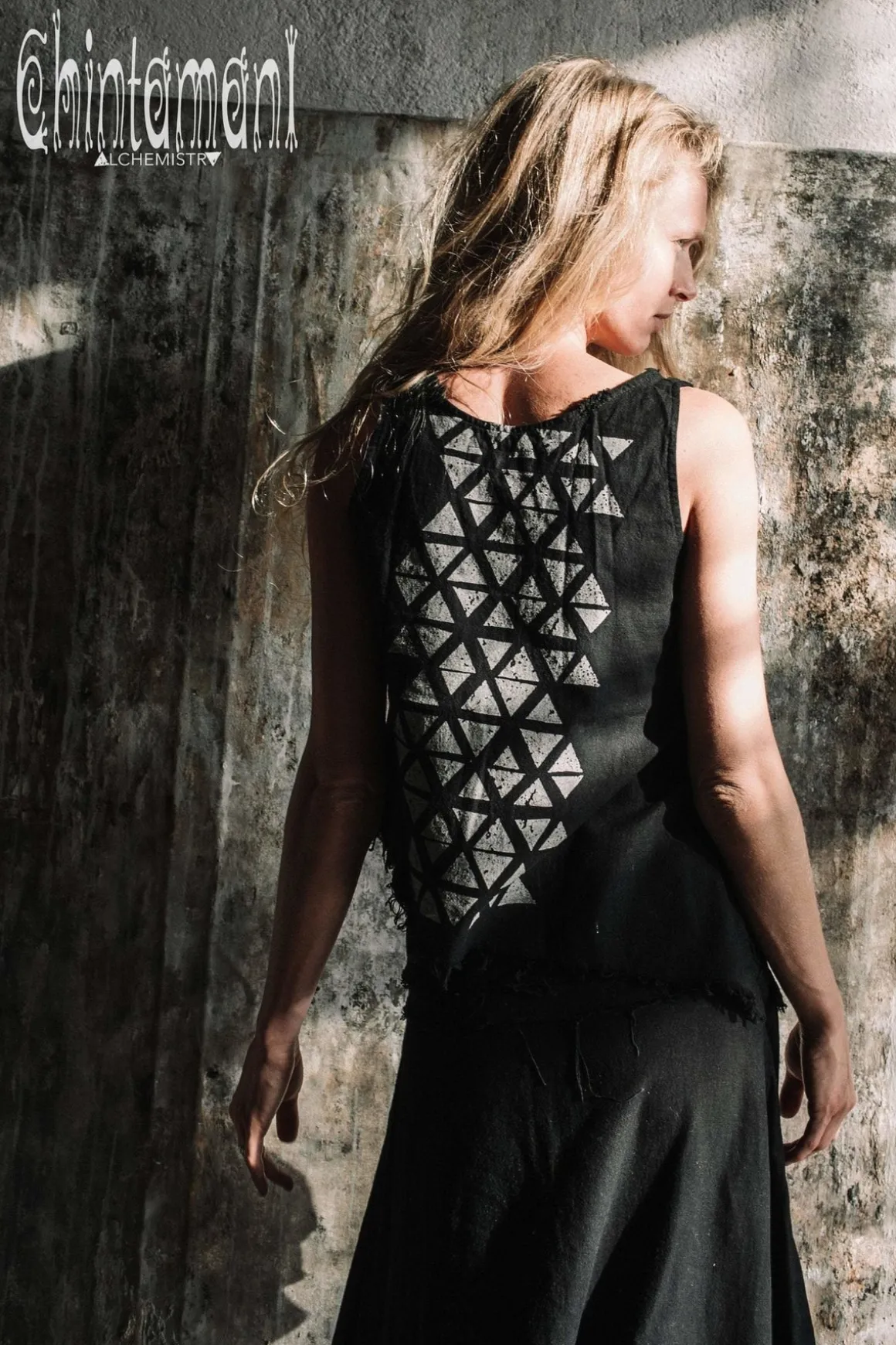 High Low Cotton Skirt / Black