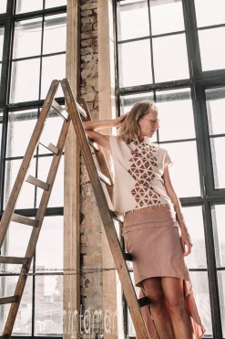 High Low Cotton Skirt / Dusty Pink