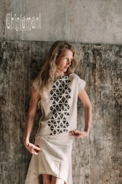 High Low Cotton Skirt / Off White